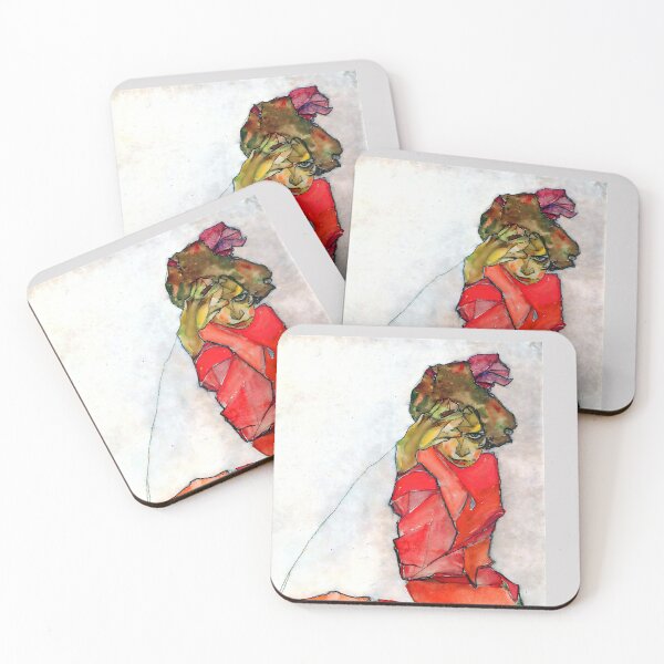 Item preview, Egon Schiele - Kneeling Female in Orange-Red Dress designed and sold by Jon-Baran.