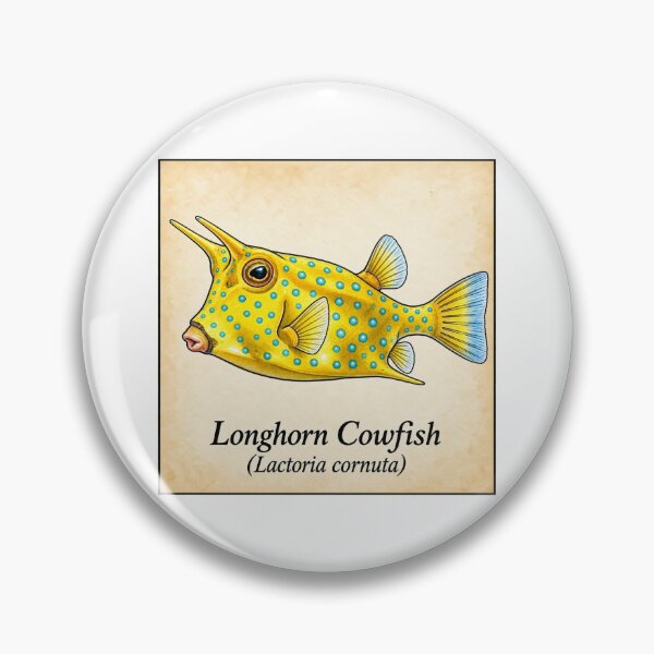 Item preview, Longhorn Cowfish Colorful Watercolor Reef Fish Illustration designed and sold by KenworksDigital.