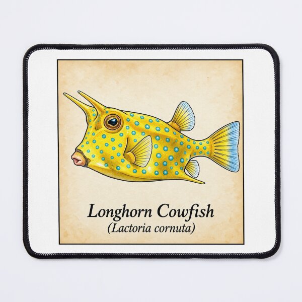 Item preview, Longhorn Cowfish Colorful Watercolor Reef Fish Illustration designed and sold by KenworksDigital.