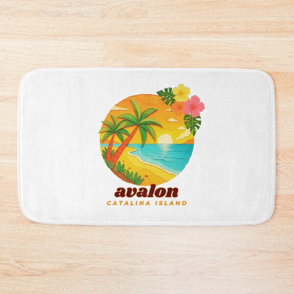 Item preview, Avalon Catalina Island Retro Sunset Palm Tree Beach | Papercraft Style Souvenir Art designed and sold by DonnaRaine.