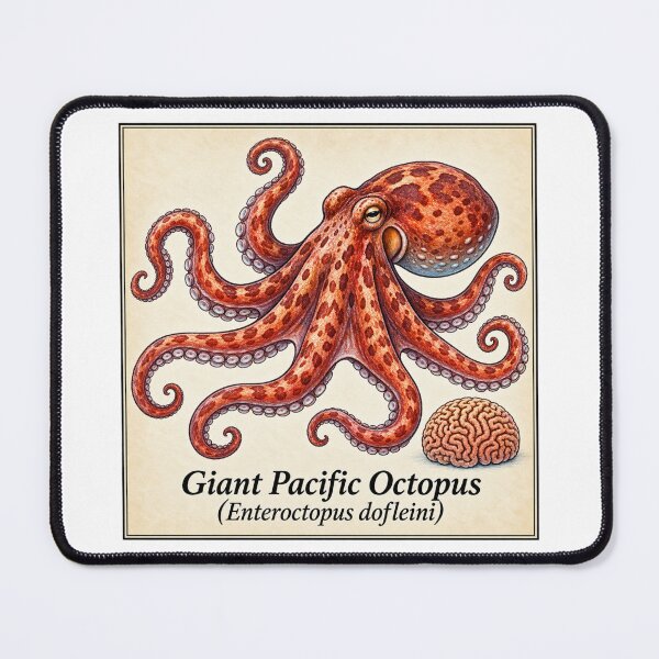Item preview, Giant Pacific Octopus Vintage Marine Biology Illustration designed and sold by KenworksDigital.