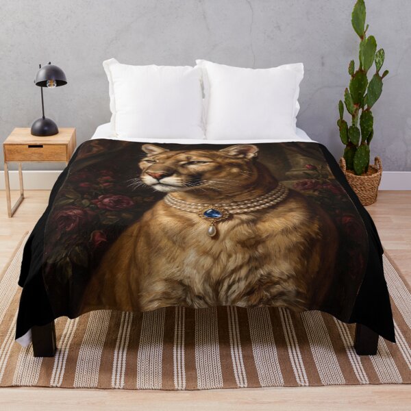 Item preview, Felino real con collar de perlas y zafiro designed and sold by The Real Beast Art.