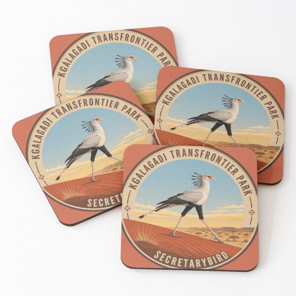 Item preview, Kgalagadi Secretarybird Badge – Red Dune Wildlife Series designed and sold by The Digital Compass.