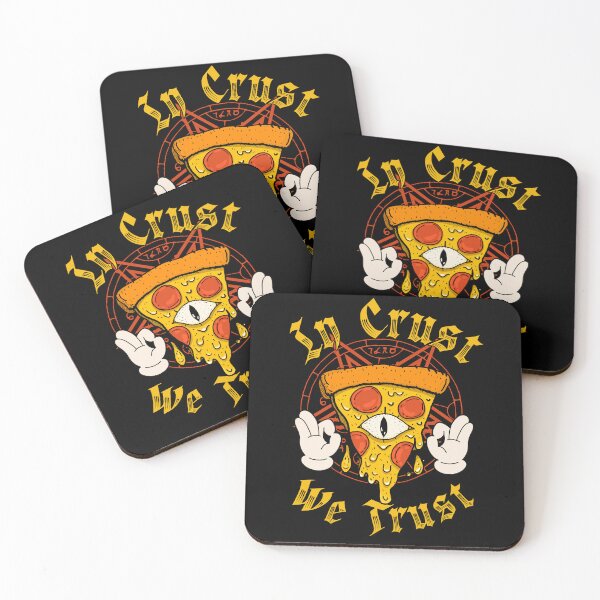 Item preview, In Crust We Trust Illuminati Pizza | Occult Pizza Slice Art designed and sold by kuwagatamushi.