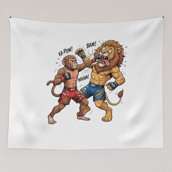 Item preview, Funny Monkey Boxing Lion MMA Fight Graphic designed and sold by annaarthk.