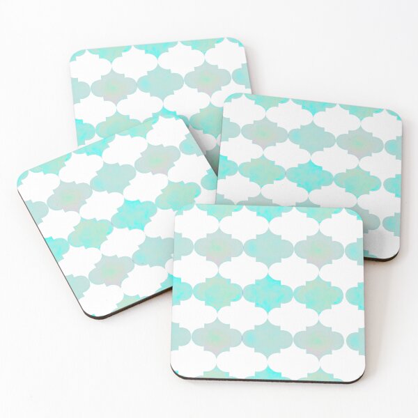 Item preview, Turquoise Quatrefoil Watercolour Pattern designed and sold by shannondoucette.