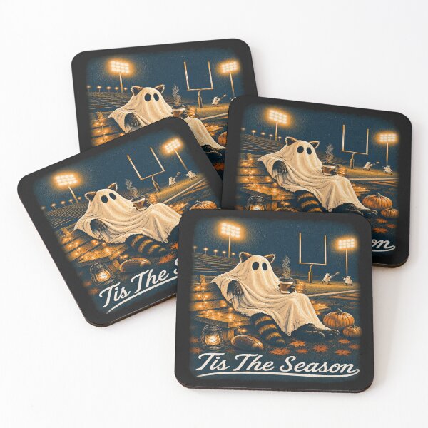 Item preview, Retro Tis The Season Ghost Football Game Raccoon Staduim Halloween Funny Theme designed and sold by KamalaDesign.