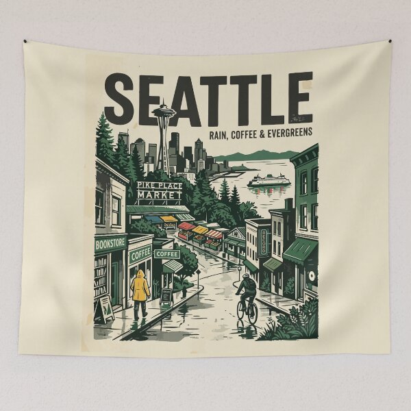 Aperçu de l'œuvre Seattle créée et vendue par Trippin-Tito's.