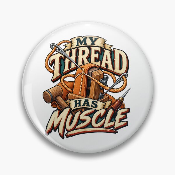 Item preview, My Thread Has Muscle Illustrated Leathercraft Gift designed and sold by UrbanCanvvas.