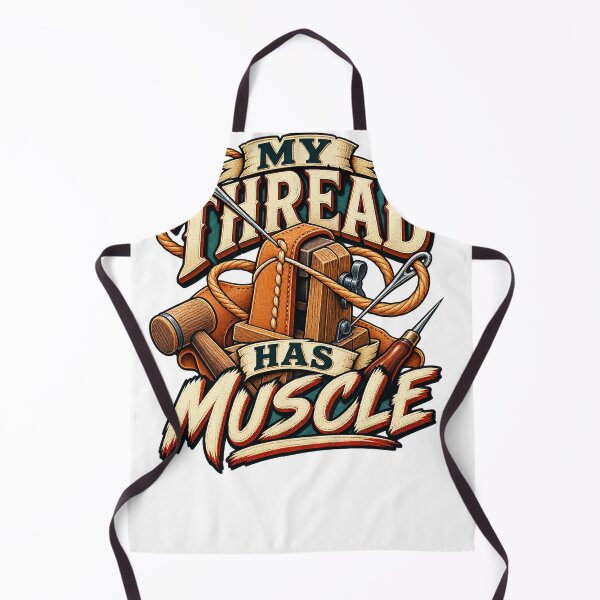 Item preview, My Thread Has Muscle Illustrated Leathercraft Gift designed and sold by UrbanCanvvas.