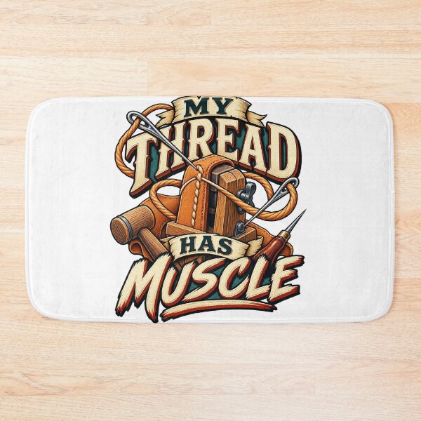 Item preview, My Thread Has Muscle Illustrated Leathercraft Gift designed and sold by UrbanCanvvas.