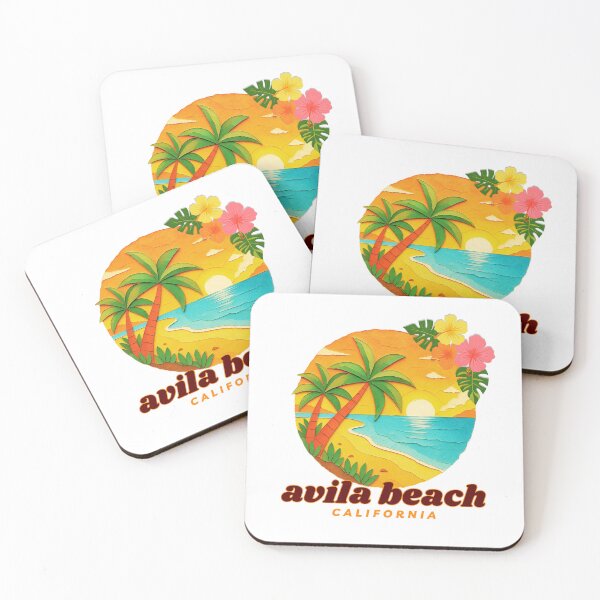 Item preview, Diseño retro de palmeras al atardecer en Avila Beach, California | Arte de souvenirs de la Costa Central designed and sold by DonnaRaine.