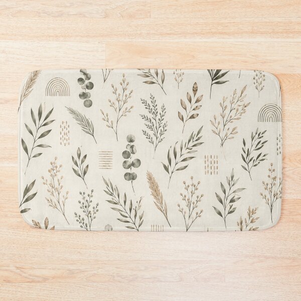Item preview, Neutral Boho Botanical Watercolor Leaf Pattern designed and sold by QCena.