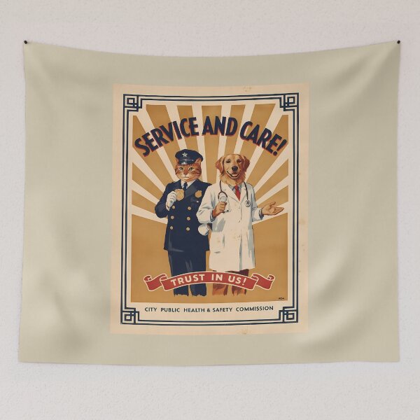 Item preview, Cat Police Officer and Dog Doctor designed and sold by Art-Arcade6.
