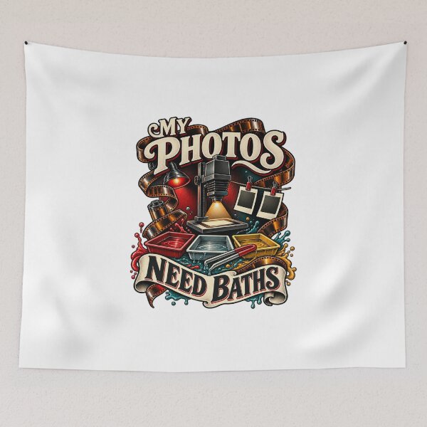 Item preview, My Photos Need Baths Illustrated Darkroom Gift designed and sold by UrbanCanvvas.