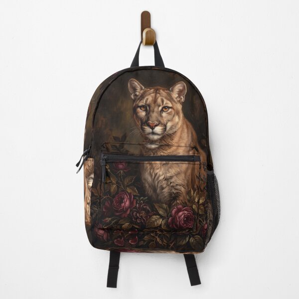 Item preview, Royal Wild Cougar Dark Rose Portrait designed and sold by The Real Beast Art.