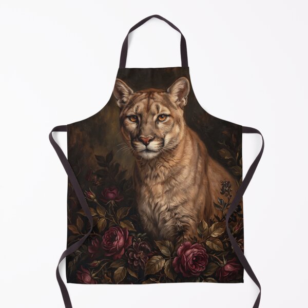 Item preview, Royal Wild Cougar Dark Rose Portrait designed and sold by The Real Beast Art.