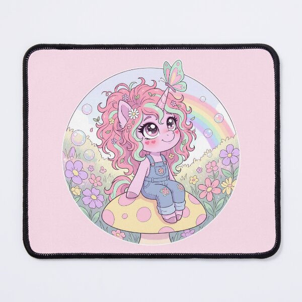 Item preview, Pastel Fairy Unicorn Pony - Garden Rainbow Butterfly Chibi designed and sold by CaliLuminos.