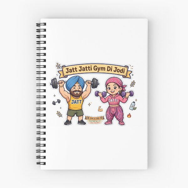 Item preview, Jatt Jatti Gym Di Jodi - Funny Punjabi Couple Gym Design designed and sold by Softlife by Harvir.