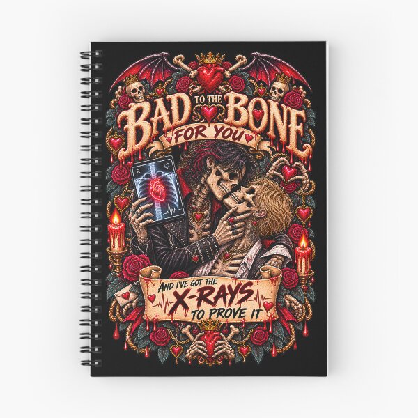 Item preview, DARK LOVE ❤️ - MONSTER ROMANCE COLLETION -  SKELETON LOVE - BAD TO THE BONE FOR YOU - AND I’VE GOT THE X-RAYS TO PROVE IT - GAY PRIDE v2 designed and sold by WheelieGdArt.