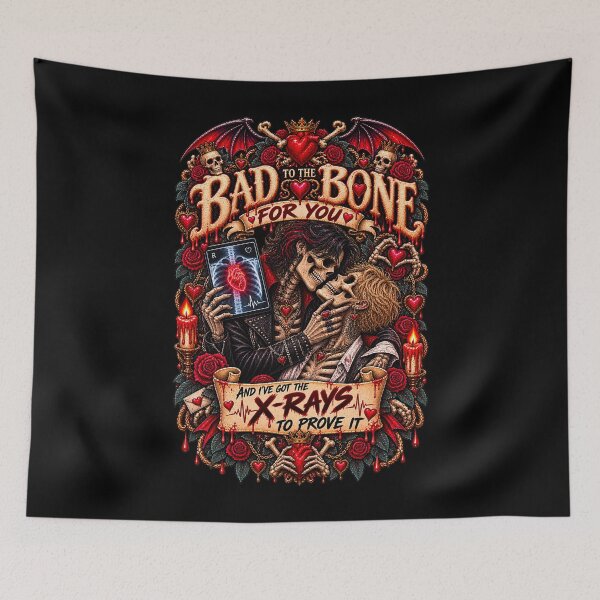 Item preview, DARK LOVE ❤️ - MONSTER ROMANCE COLLETION -  SKELETON LOVE - BAD TO THE BONE FOR YOU - AND I’VE GOT THE X-RAYS TO PROVE IT - GAY PRIDE v2 designed and sold by WheelieGdArt.