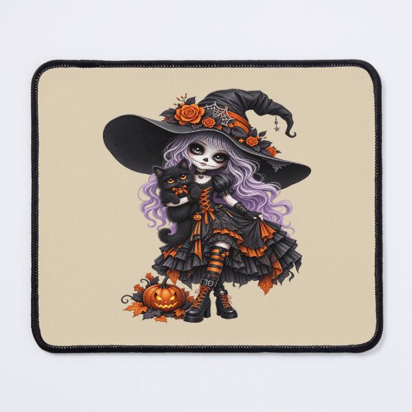 Item preview, Black Cat Familiar Witch for Goth Cat Lovers designed and sold by POD DYNASTY | Original Print On Demand T-Shirt Graphics.