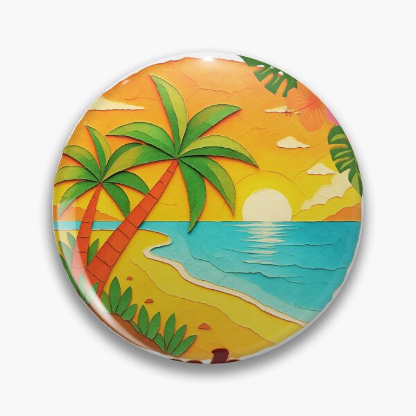 Artikelvorschau, Retro-Design mit Palmen im Sonnenuntergangsstil aus Cambria, Kalifornien | Souvenir-Kunstwerk für die Strände der Central Coast entworfen und verkauft von DonnaRaine.