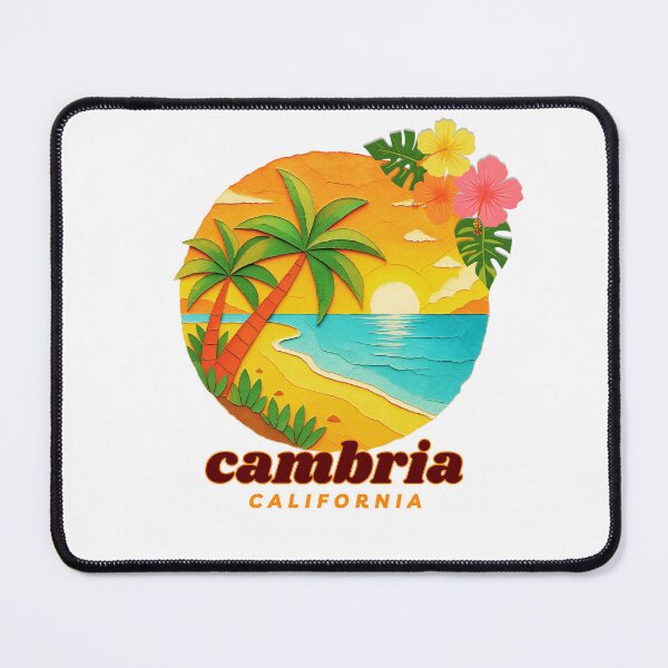 Item preview, Cambria California Retro Sunset Palm Tree Design | Central Coast Beach Souvenir Art designed and sold by DonnaRaine.