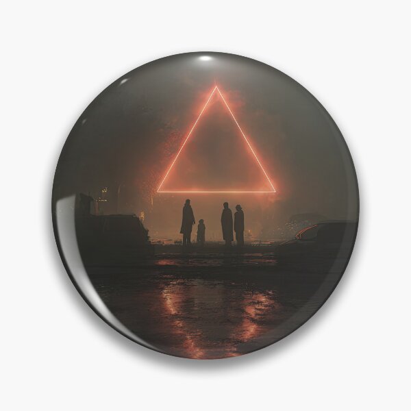 Item preview, Glowing Triangle UFO Over a Foggy Street designed and sold by Shannon Hilson.