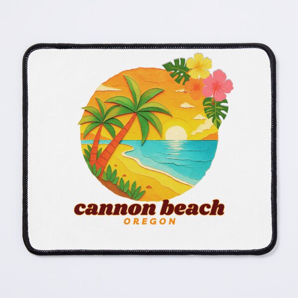 Item preview, Cannon Beach Oregon Retro Sunset Palm Tree Design | Pacific Northwest Souvenir Art designed and sold by DonnaRaine.