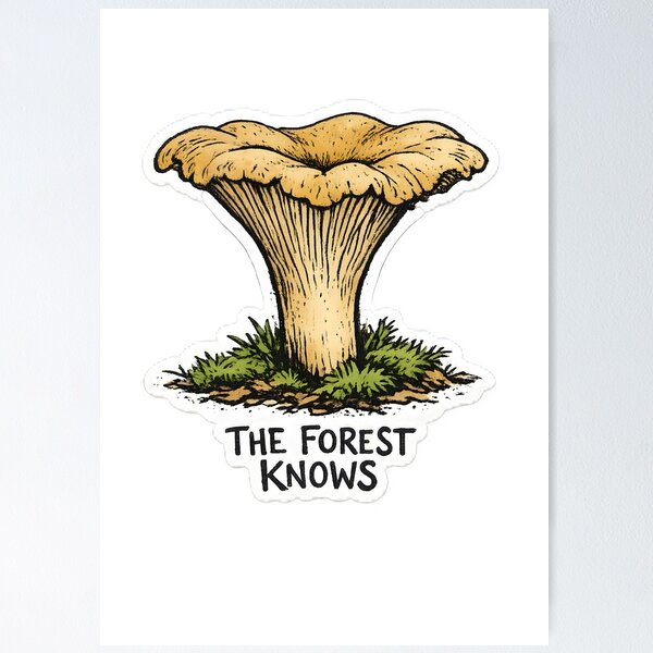Item preview, The Forest Knows Chanterelle Forager Nature Design designed and sold by Naviora.