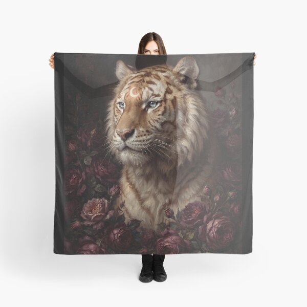 Item preview, Portrait of a mystical tiger with a crescent moon designed and sold by The Real Beast Art.