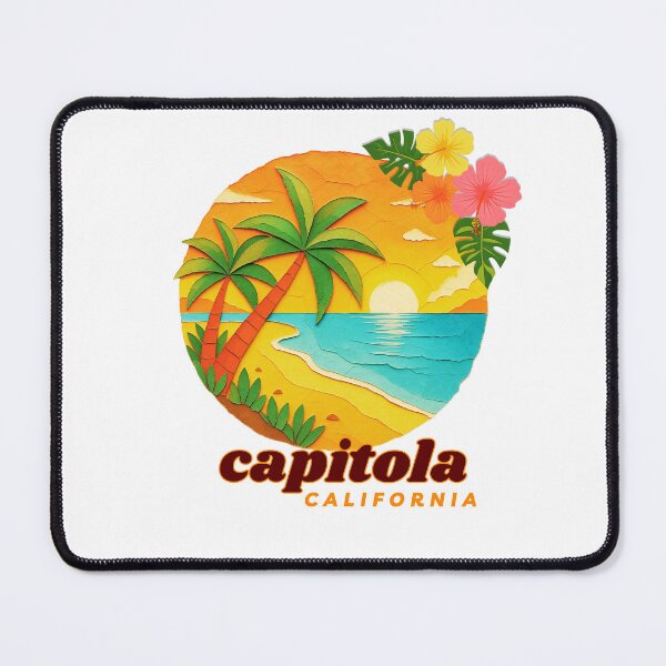 Item preview, Capitola California Retro Sunset Palm Tree Design | Santa Cruz County Souvenir Art designed and sold by DonnaRaine.