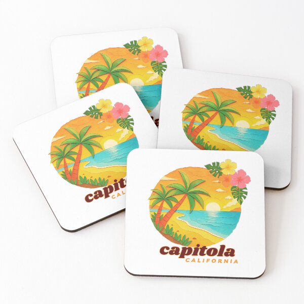Item preview, Capitola California Retro Sunset Palm Tree Design | Santa Cruz County Souvenir Art designed and sold by DonnaRaine.