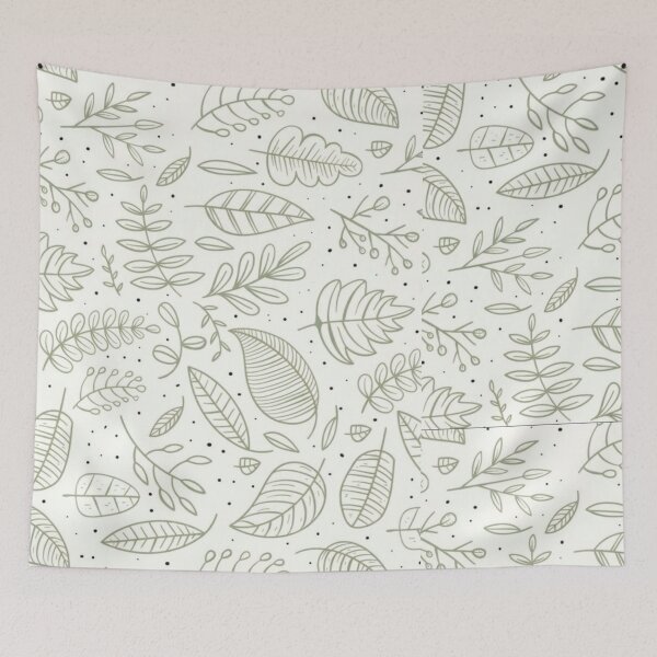 Item preview, Sage Green Minimalist Leaf Line Art Pattern designed and sold by GozdeSoftChaos.