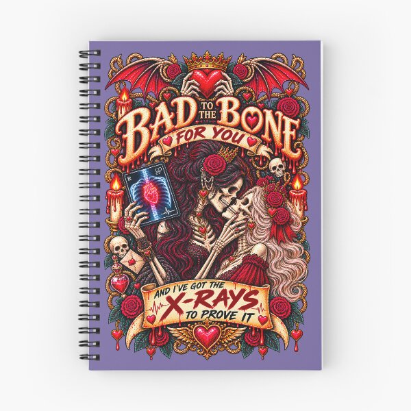 Item preview, DARK LOVE ❤️ - MONSTER ROMANCE COLLETION -  SKELETON LOVE - BAD TO THE BONE FOR YOU - AND I’VE GOT THE X-RAYS TO PROVE IT - LESBIAN PRIDE v3 designed and sold by WheelieGdArt.
