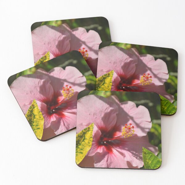 Item preview, Soft Pink Hibiscus Flower with Red Center designed and sold by MiraNadaPrints.