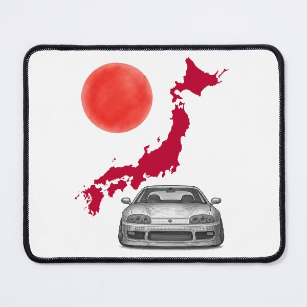 Item preview, 90s Japanese Inline-6 Turbo Sports Car with Red Japan Map and Rising Sun Sketch designed and sold by FANTASYoDarknes.