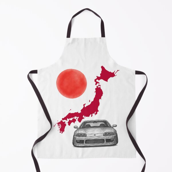 Item preview, 90s Japanese Inline-6 Turbo Sports Car with Red Japan Map and Rising Sun Sketch designed and sold by FANTASYoDarknes.
