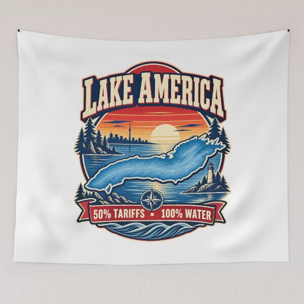 Item preview, Lake America - 50% Tariffs, 100% Water designed and sold by ShineEyePirate.
