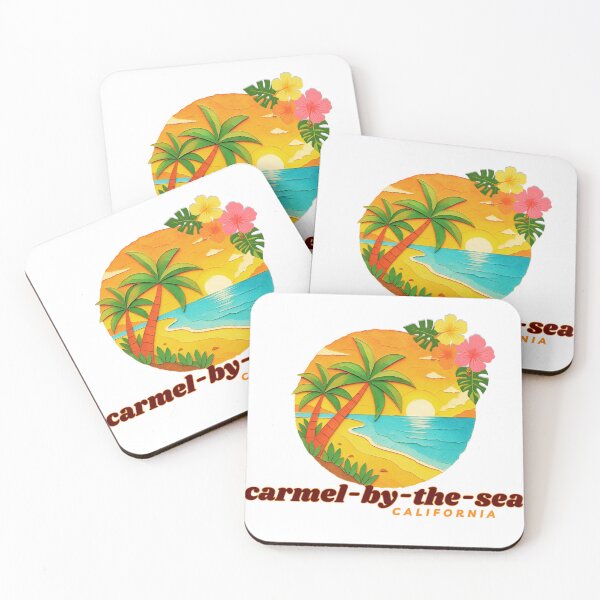 Item preview, Carmel-by-the-Sea California Retro Sunset Palm Tree Design | Monterey Coast Souvenir Art designed and sold by DonnaRaine.