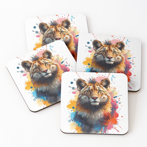 Item preview, Tiger Portrait Colorful art designed and sold by Modern-Tropical.