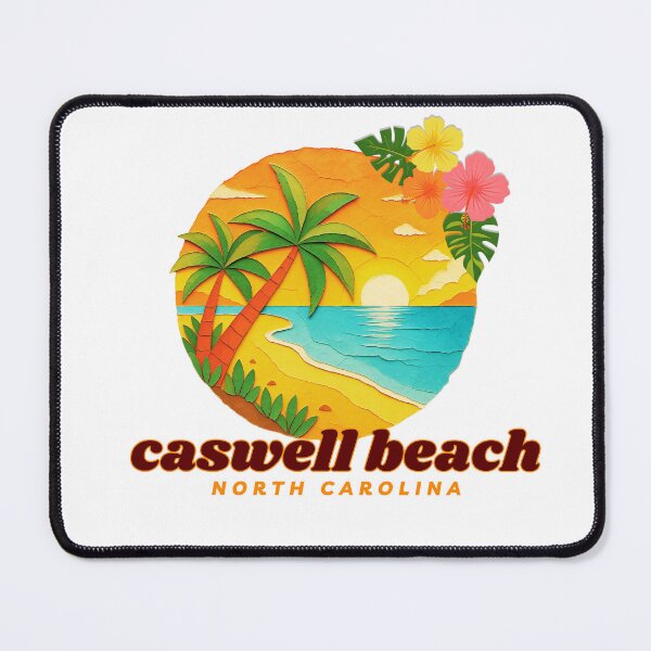 Item preview, Caswell Beach North Carolina Retro Sunset Palm Tree Design | Oak Island Souvenir Art designed and sold by DonnaRaine.