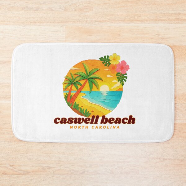 Item preview, Caswell Beach North Carolina Retro Sunset Palm Tree Design | Oak Island Souvenir Art designed and sold by DonnaRaine.
