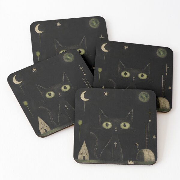 Item preview, Hallows Eve Black Cat Green designed and sold by NewAgerJul.