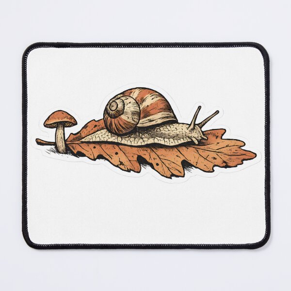 Item preview, Slow Find Snail Mushroom Hand Drawn Woodland Design designed and sold by Naviora.