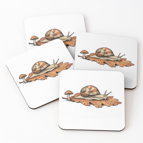 Item preview, Slow Find Snail Mushroom Hand Drawn Woodland Design designed and sold by Naviora.