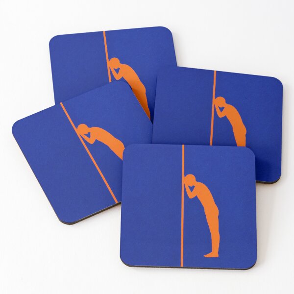 Item preview, 'Leaning In' – Modern Abstract Figure Painting | Cobalt Blue and Orange designed and sold by Moodzu.