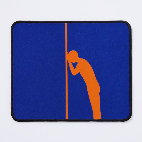Item preview, 'Leaning In' – Modern Abstract Figure Painting | Cobalt Blue and Orange designed and sold by Moodzu.