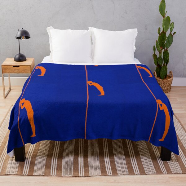Item preview, 'Leaning In' – Modern Abstract Figure Painting | Cobalt Blue and Orange designed and sold by Moodzu.